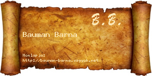 Bauman Barna névjegykártya